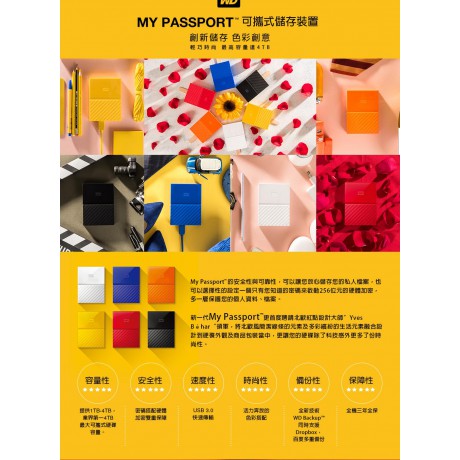 WD My Passport 4TB 2.5吋行動硬碟(靚黑)