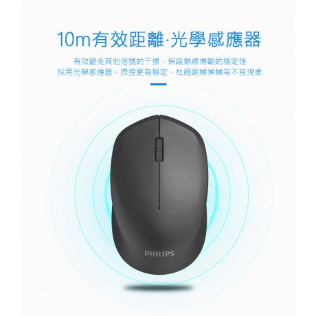 Philips 飛利浦 2.4G無線滑鼠-黑