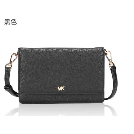 【Michael Kors】質感荔枝紋皮革簡約小斜背包/手機包